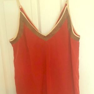Orange//Beige//Gold tank top